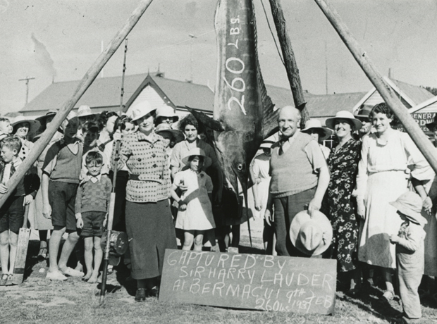 Sir Harry Lauder with 260lb marlin