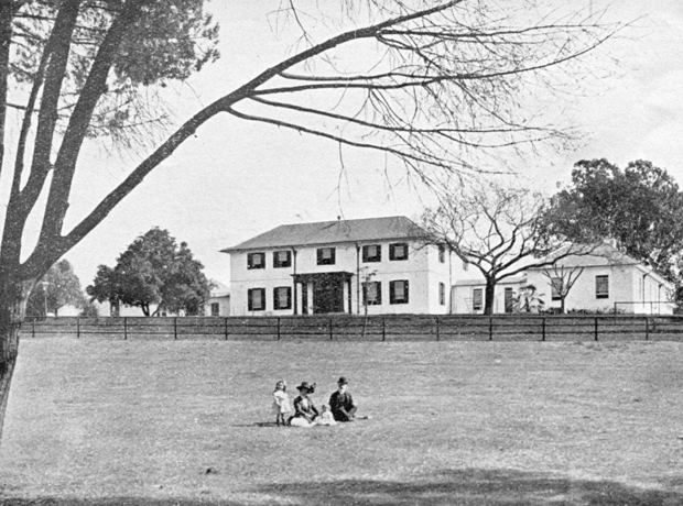 Family infront of Old Government House, 1911