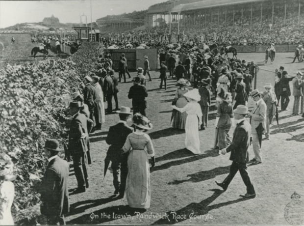 Lawn at Randwich Racecource with women